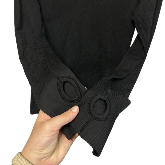 Lululemon Rest Less Pullover Women's Sz 4 Black Long Sleeve Cozy Brushed Workout - Picture 4 of 5